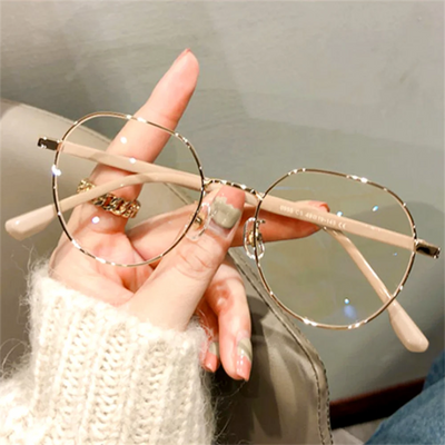 Fashion Metall Anti-Blaulicht Brille Damen Herren Vintage Ultraleichter Ovaler Rahmen Computer Gaming Brille Blaulichtfilter Sehbrille