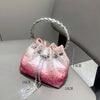 Handhabung Strasssteine Abend-Clutch-Tasche Geldbörsen und Handtasche Luxus Designer Umhängetasche Glänzende Kristall-Clutch-Geldbörse Eimer-Tasche