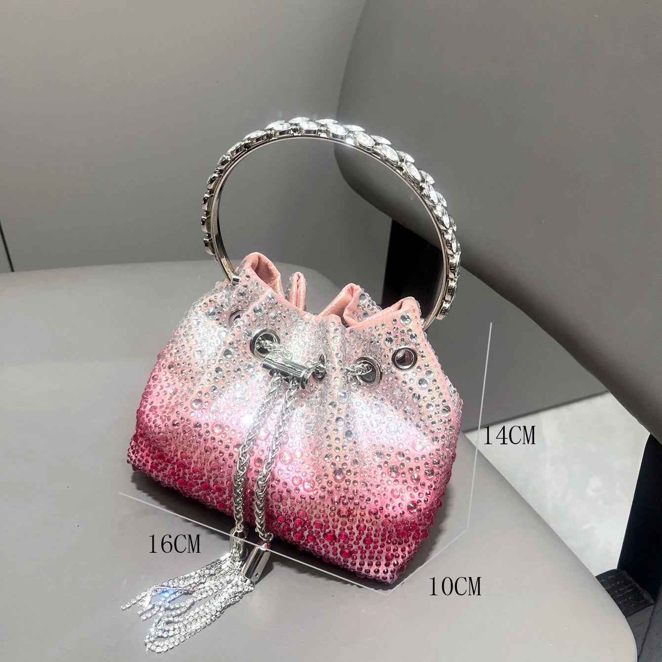 Handhabung Strasssteine Abend-Clutch-Tasche Geldbörsen und Handtasche Luxus Designer Umhängetasche Glänzende Kristall-Clutch-Geldbörse Eimer-Tasche