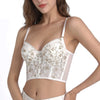 French Ladies Transparent Mesh Corset Sexy Shaper Thin Bra Set Night Club Sweet Cropped Top Girls Hot Bra and Panties Bralette