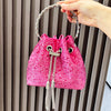Handhabung Strasssteine Abend-Clutch-Tasche Geldbörsen und Handtasche Luxus Designer Umhängetasche Glänzende Kristall-Clutch-Geldbörse Eimer-Tasche