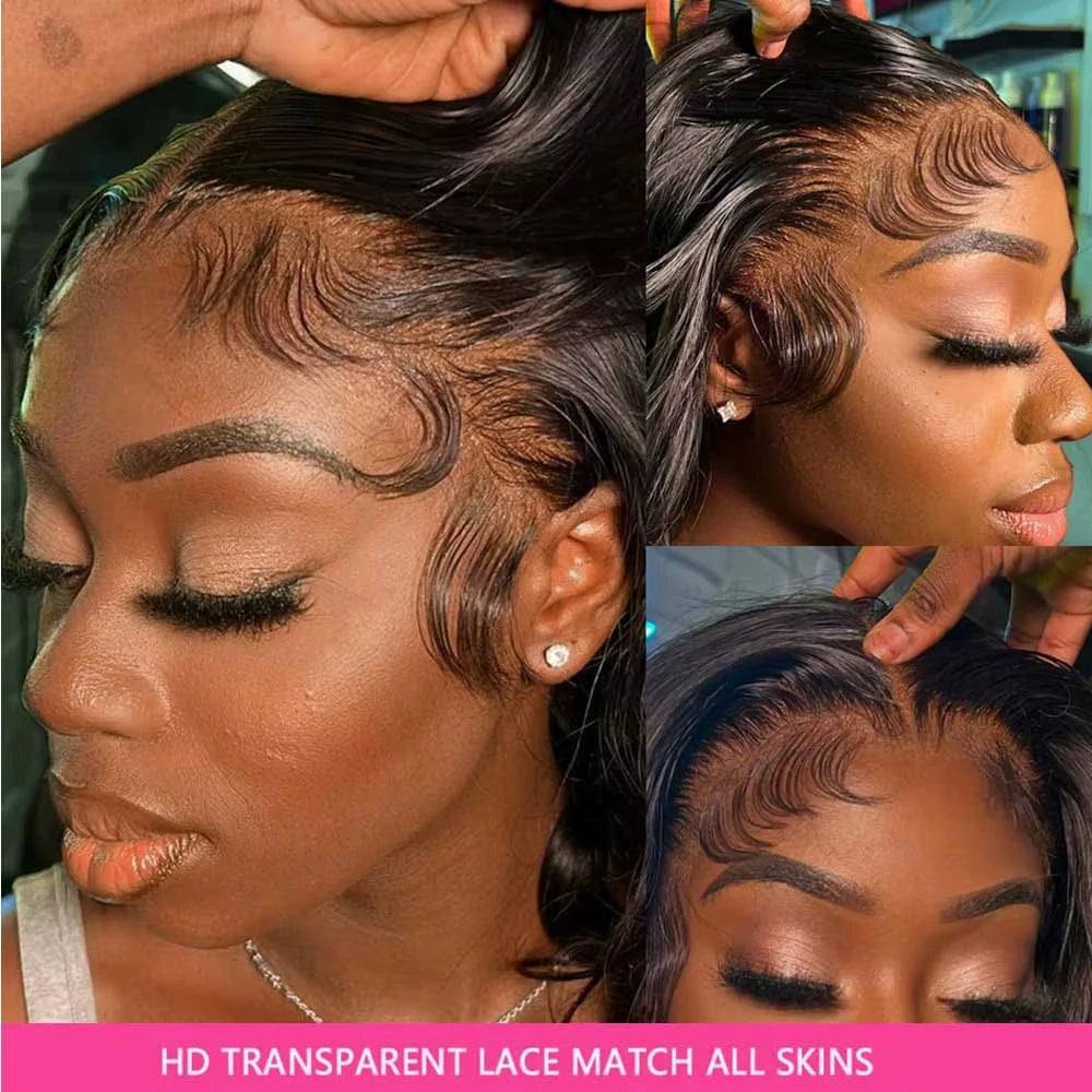 20 40 Inch Body Wave 360 Full Lace Frontal Wigs 100% Human Hair Preplucked Brazilian 250 Density Water Wave 13x6 Lace Front Wig