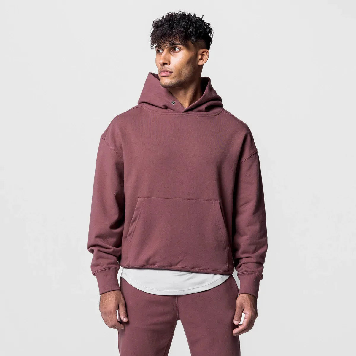 Men's Thick Cotton Training Sets Hoodie Casual Sports Pullover Hooded 2-piece Top with Pants Sweatshirts Gym Running Tracksuits