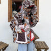 2023 Europäische Station Winter Neue Daunenjacke Damen Warm Mode Kurze Farb-Patchwork Graffiti dicke Weiße Entendaunenjacke