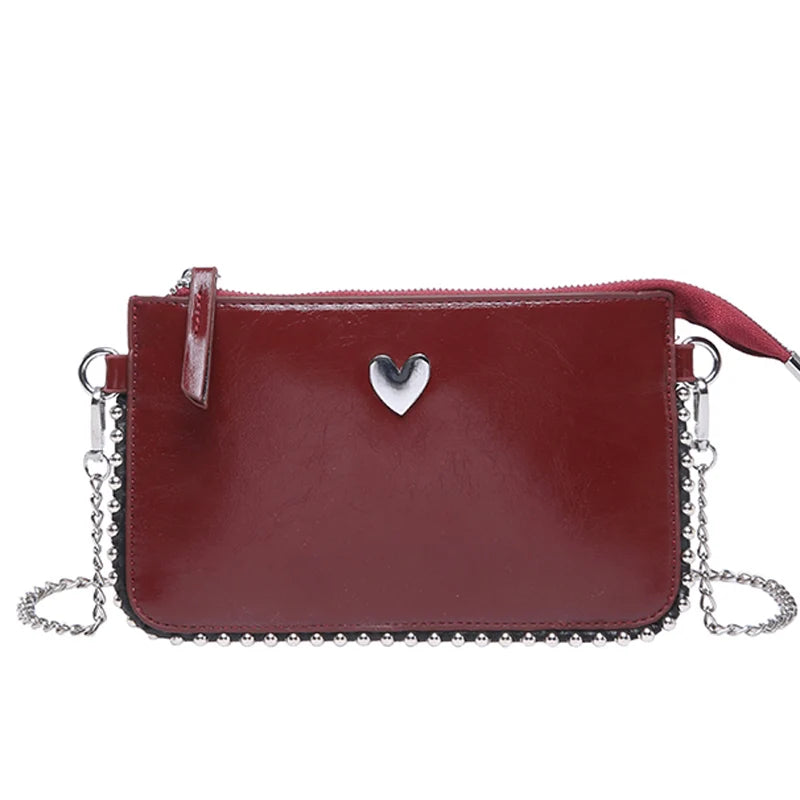 Einfarbige Design-Umhängetaschen für Damen, Mode-Ketten-Handytaschen, Mode-Schulter-Kuriertasche, Sac A Main weiblich