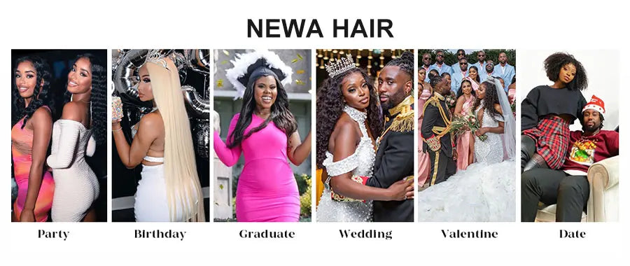 Newa Hair Human Hair HD Lace Wig With Bangs 5x5/7x5 HD Lace Closure Wig Natural Black Glueless Wigs Pre Plucked HD WIG For Women