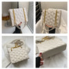 Ladies Fashion Large Capacity Chain Bag Retro Square Tote Bag Diamond Texture Shoulder Crossbody Daily Hundred Underarm Handbag