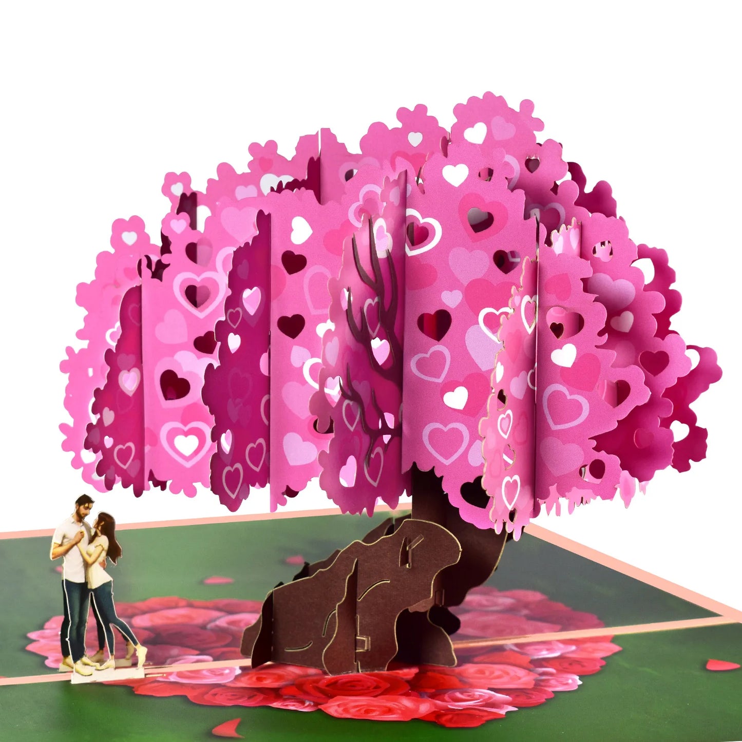 Valentinstag Geschenk 3D Pop Up Karte Jahrestag Hochzeit Geburtstag für Ehefrau Ehemann Grußkarten mit Umschlag und Notizkarte