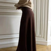 Wolfeel Freizeit Satin Damenrock Frühling Sommer Mode Locker Hoher Bund Maxi Röcke Elegant Einfacher Satin-Fischschwanzrock