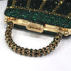 Popular In Nigeria Exquisite Evening Bags With Diamond Design Fashion Handle Clutch Rhinestone Embellished Long Chain Bag