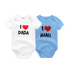 Kiddiezoom 2 Pcs/Lot Four Seasons I love Papa Mama Newborn Boy Girl Bodysuits Soft 100%Cotton Baby onesies Twin Clothes