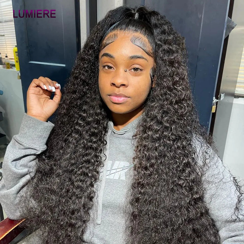 Mongolian Afro Kinky Curly Human Hair Bundles With Closure Deep Curly Hair Weave Bundles With Frontal Closure Hair Extensions