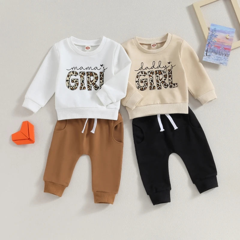 Casual New Baby Boys Long Sleeve Outfits Clothes Fashion Letter Print Sweatshirt Tops Elastic Pants Suit for Baby Fall Clothing