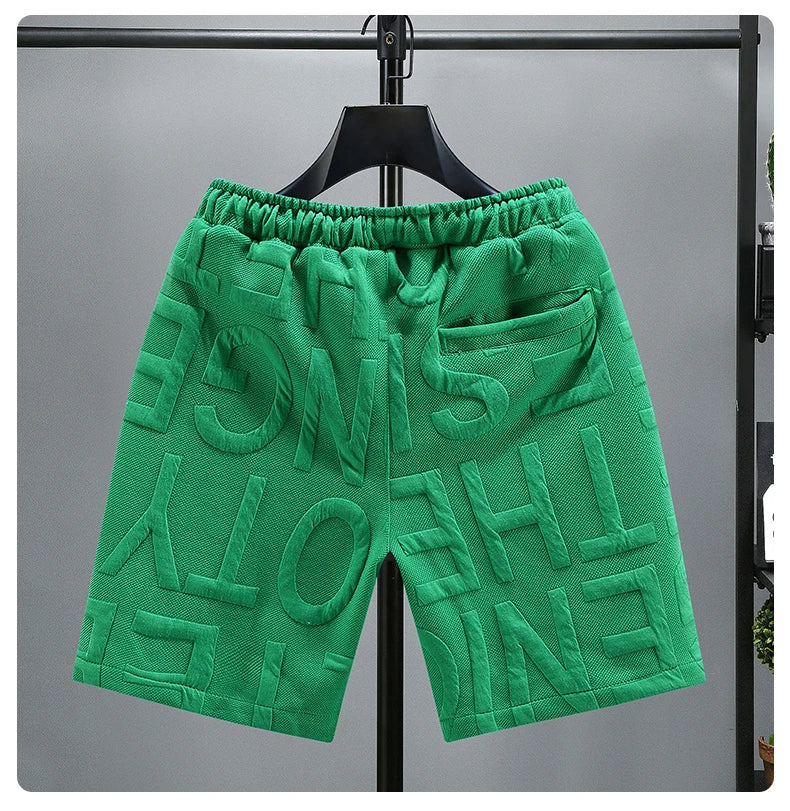 Neue Mode gestrickte Shorts Herren Bequemer elastischer Bund Kleidung Männliche atmungsaktive kurze Hosen Übergröße