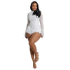 BWQ Women Long Sleeve Lace Ruffles Ruched High Waist Short Jumpsuit Streetwear Backless Street One Piece Romper Playsuit