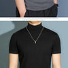 Men's Modal High Neck Short Sleeve T-Shirt Bottoming Shirt Silk Model Golf Wear Luxury Clothing Men's T-Shirt Bottoming Shirt