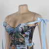 CM.YAYA Oil Painting Printed Women's Set Lace Up Back Crop Top and Pants Suit 2024 Fall Winter Two 2 Piece Sets Outfit Tracksuit