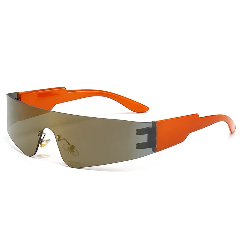 Neue Mode Bunte Sport-Sonnenbrillen Damen Cyberpunk Randlose Sonnenbrille Anti-UV Fahr-Sonnenbrille UV400 Oculos De Sol