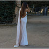 Elegant Ribbon Halter Dress Women Solid Off Shoulder Sleeveless Backless Slim Maxi Dresses 2025 Summer Autumn Party Robes Lady