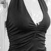 Sexy tiefes V Abendparty Ärmelloses rückenfreies Kleid 2024 Sommer Kurzes Weißes Neckholder-Kleid Damen Enges Club Mini Kleid Clubwear