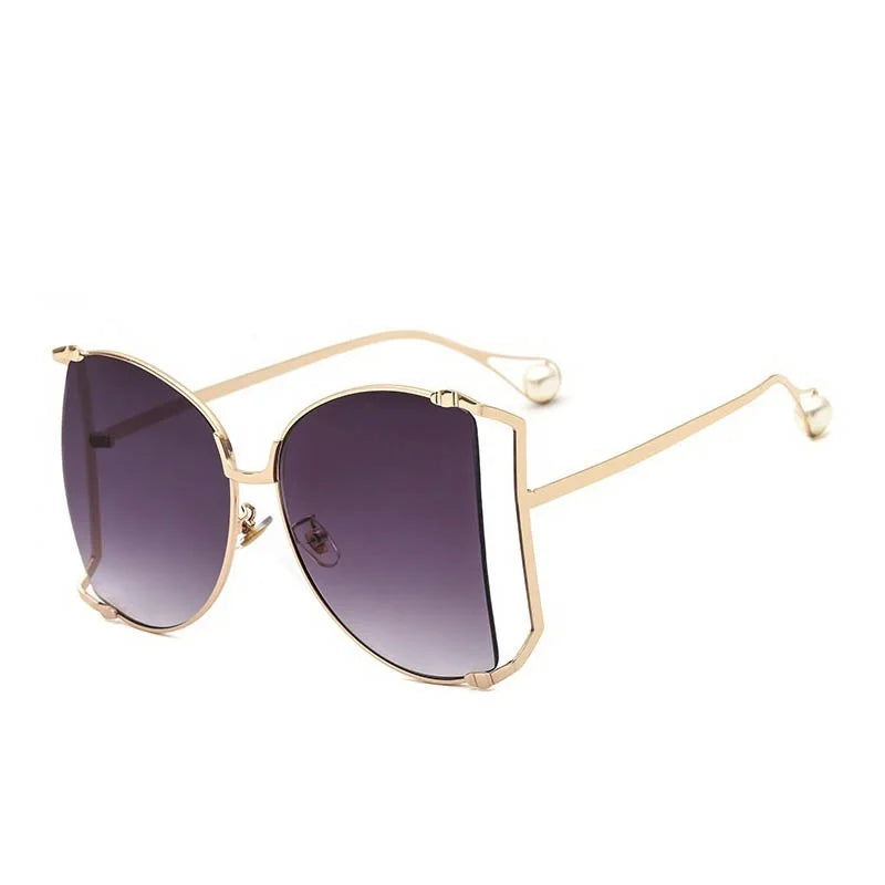 Fashion Model Ocean Gelb Quadratische Sonnenbrille Damen Luxusmarke Oversized Shades Perle Chic Sonnenbrille für Damen Herren Oculos