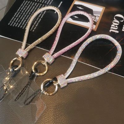 Handy-Lanyard Anhänger Handy-Armband Schlüsselanhänger am Handy Handgelenkskette Luxus-Strass-Anhänger Kette Diamantarmband