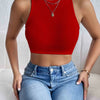 Women's Solid Ribbed Crop Tank Top Casual Sleeveless Basic Summer Top Comfortable Fit Fashionable Trendy