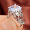 Huitan Creative Hollow Design Gorgeous Cubic Zirconia Rings for Women Rose Gold Color/Silver Color Wedding Party Trendy Jewelry