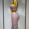 High Quality Women Sexy Luxury Birthday BandageTwo Piece Set Evening Party Prom Gown Celebirty High Street Club Party Outfit
