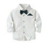 2-6 Years Boy Spring Gentleman Outfit Polka Dot Printed Shirt with Solid Pants Children Suspender Bow Set Birthday Party Costume
