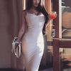 New 2024 Women Sexy Celebrity Midi Red White HL Elastic Bandage Dress Spaghetti Strap Club Bodycon Party Dress Wholesale HL434