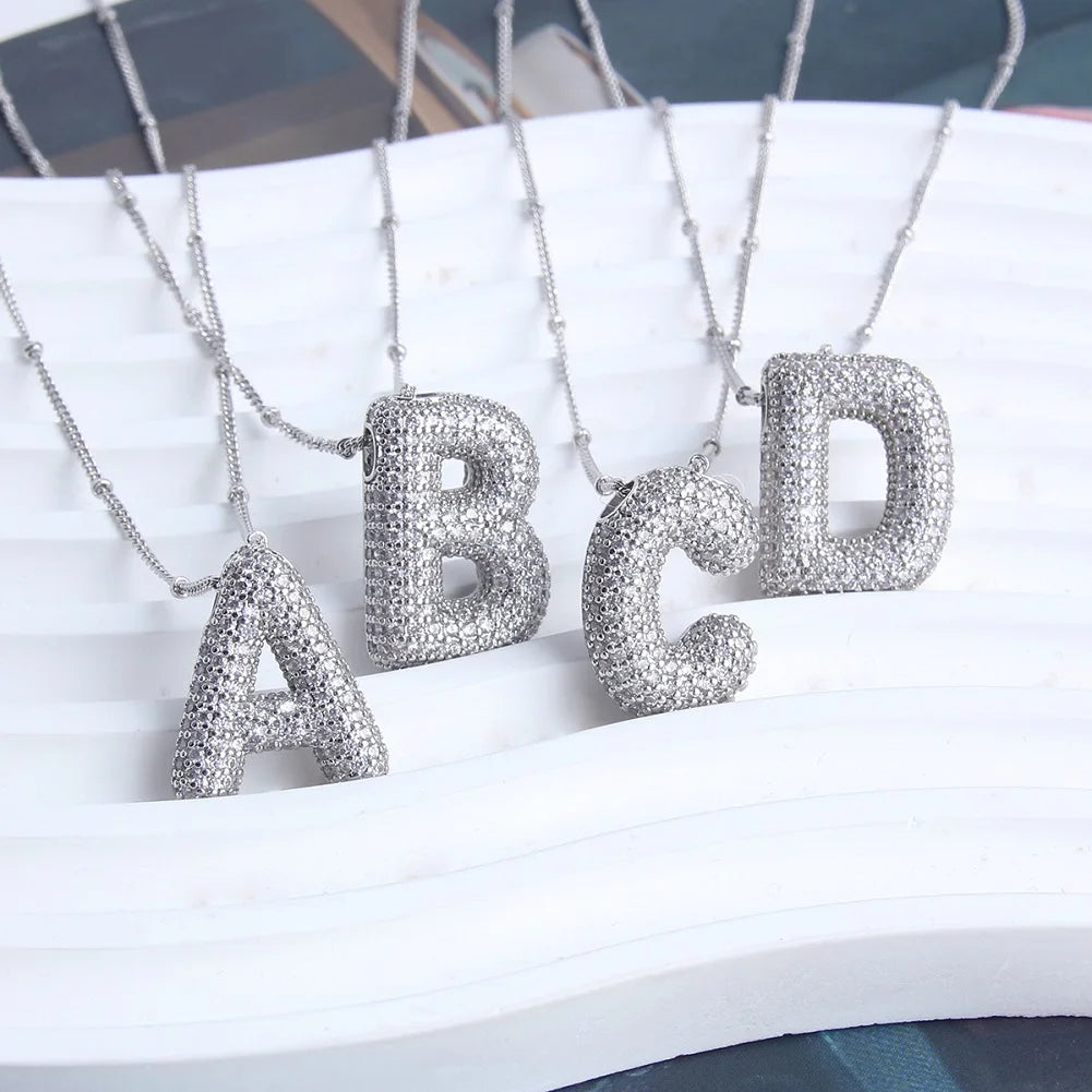 Vintage Edelstahl Golden Buchstaben Anhänger A-Z Alphabet Anfangsbuchstabe Halskette für Frauen Panzerkette Kragen Schmuck Geschenk