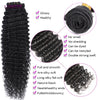 Mongolian Afro Kinky Curly Human Hair Bundles With Closure Deep Curly Hair Weave Bundles With Frontal Closure Hair Extensions