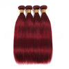 99j Burgunderrot Glattes Echthaar Bündel 1/2/3er Set 100g/Stk 10A Brasilianisches Remy Haar Doppelt genähte Haartressen Volle Spitzen