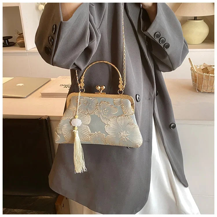 Luxus-High-Design Damen-Abendtasche Party-Bankett Glitzertasche für Damen Hochzeitsclutch Handtasche Umhängetasche mit Kette Bolsas