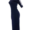 European and American women's fashion white stripe dress