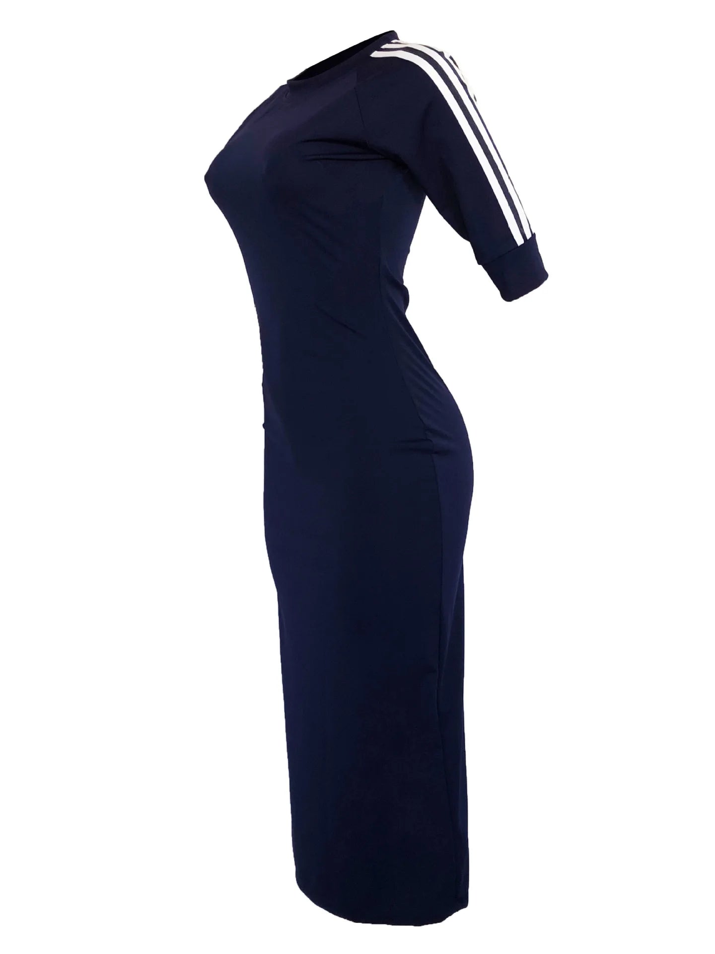 European and American women's fashion white stripe dress