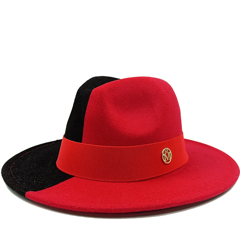 Low price wholesale Fedora hats men's and women's jazz hats red and white new tie dyed Fedora hats autumn classic hats sombrero