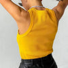 Ribbed Knitted Tops Neck Summer Basic Shirts White Black Casual Sport Vest Off Shoulder Green Women's Tank Top