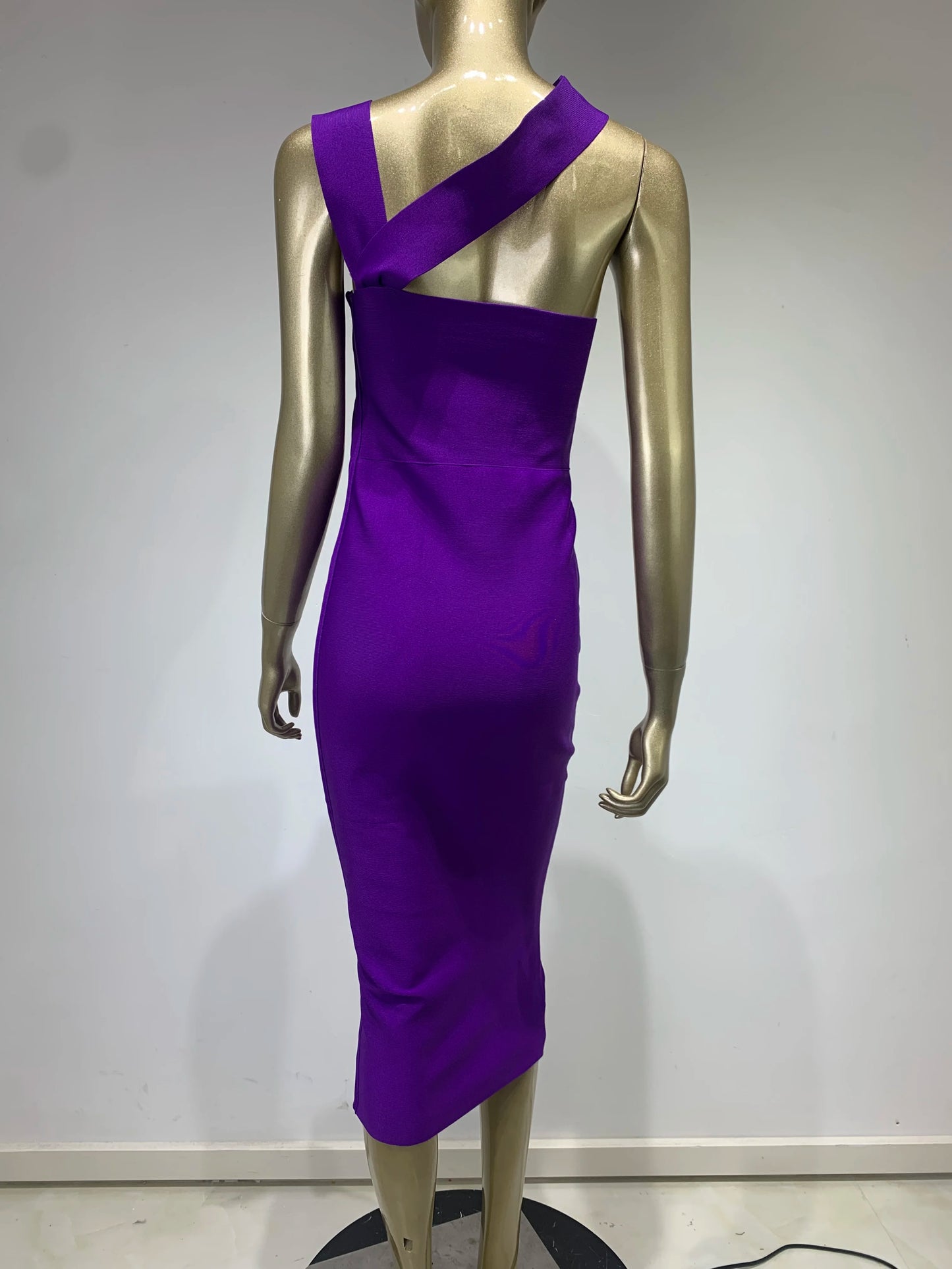 Damen Sommer sexy ausgehöhltes braunes Midi knielanges Bodycon-Bandagekleid 2023 Designer elegantes Abendpartykleid Vestido