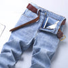 Frühlings Herren Hellblaue Slim Jeans Stylische Lässige Stretch Denim Hose Klassische Chinohose Rauchgrau