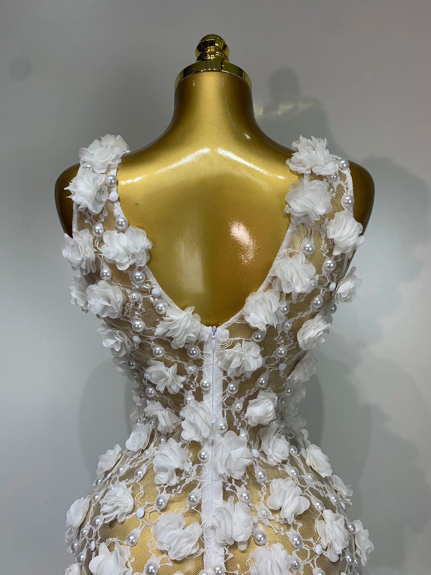 Women Luxury Pink Flowers Pearls Lace See Through Bodycon Mini Dress Birthday Photoshoot Evening Party Nightclub Stage Costume
