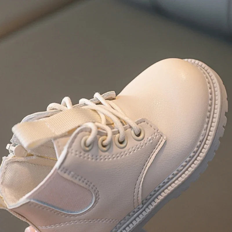 Autumn Winter Kids Boots Warm Plush Boys Toddler Girls Boots Fashion Leather Children Casual Shoes Boys Girls Boots for Kids