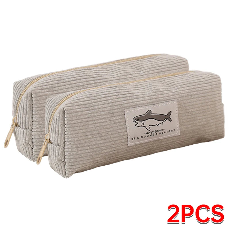 Niedliches Haifisch-Federmäppchen, Stickerei-Stifttasche, Schulanfangs-Zubehör, Schreibwaren für Mädchen, Kinder, Schreibtisch, niedliche Accessoires, Geschenk