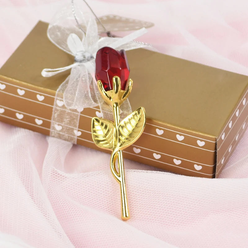 Valentinstag Geschenk Ich liebe dich Kristallbär Künstliche Rosenlehrer Muttertag Hochzeit Geburtstag Party Geschenke für Gäste