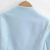 2023 Herbst V-Ausschnitt Offene Nähte Cropped Blazer Damen Langarm Kurze Anzüge Mode Oberbekleidung