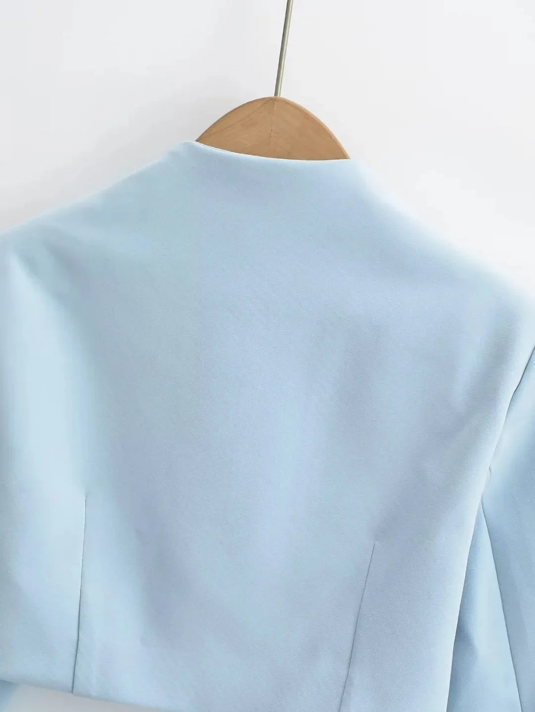 2023 Herbst V-Ausschnitt Offene Nähte Cropped Blazer Damen Langarm Kurze Anzüge Mode Oberbekleidung