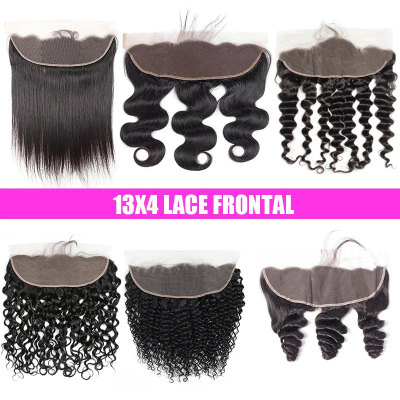 Peruanisches Haar 4x4 Lace Closure Vorgezupft Glattes Haar 13x4 HD Transparente Lace Frontal 100% Echthaar Natürlicher Haaransatz