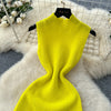 Chic Elastic Knit tassel O Neck Women Elegant Korean Fashion Vestidos Summer A-line Wrap mini dress