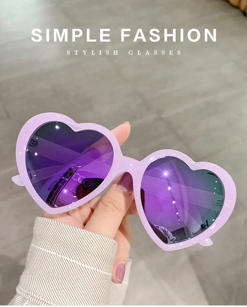 Neue herzförmige polarisierte Sonnenbrille für Damen, modisch, süß, Retro, Vintage, Verlaufs-Sonnenbrille, UV400-Schutz, Unisex-Brille